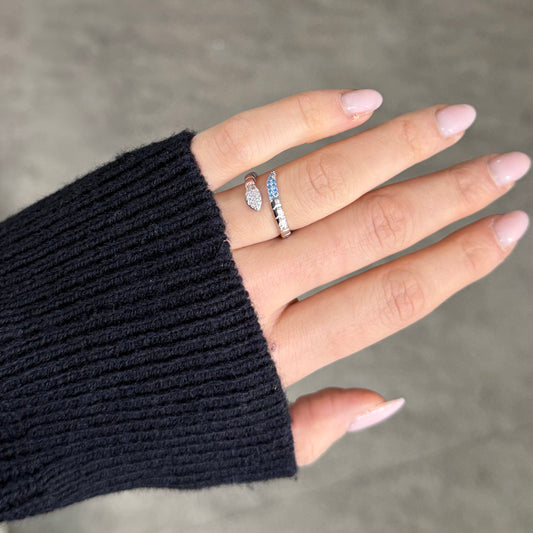 Anello snake light blue